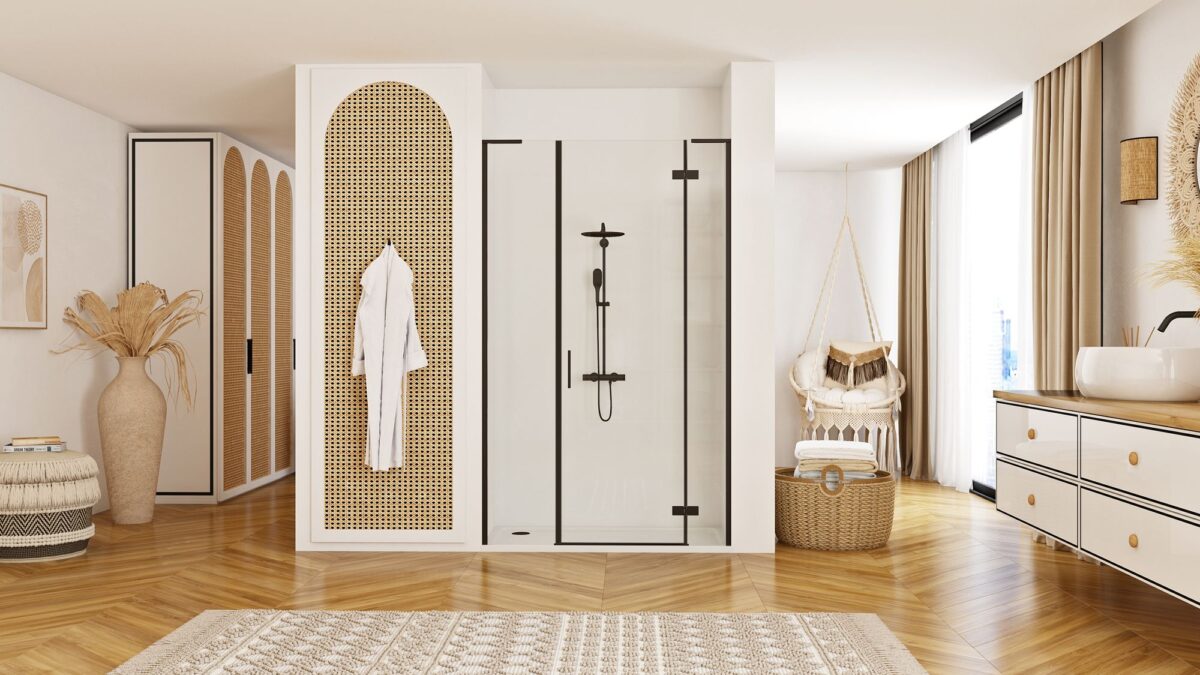 Ușă de duș Rea Hugo 130 Black - imagine 3
