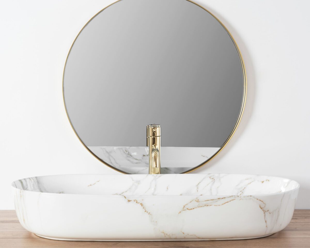 Lavoarul REA CLEO 81 Shiny Aiax din ceramică - imagine 3