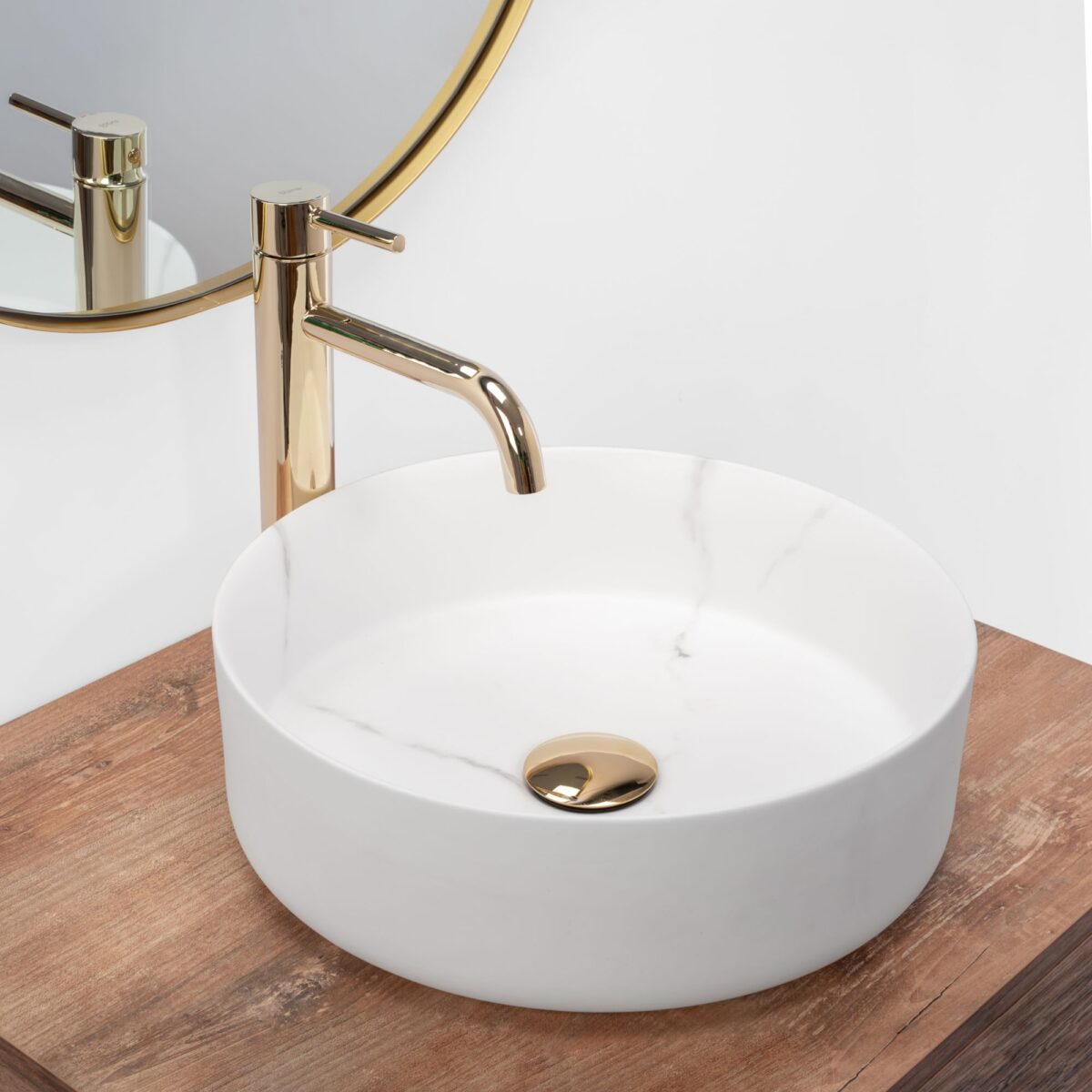 Lavoar pentru blat Rea Sami Marble Mat - imagine 1