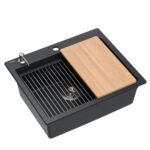 Chiuveta din granit KURT 110 WORKSTATION Black Dotted - imagine 3