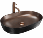 Lavoar ceramic pentru blat CLEO 61 Copper Bush / Black - REA