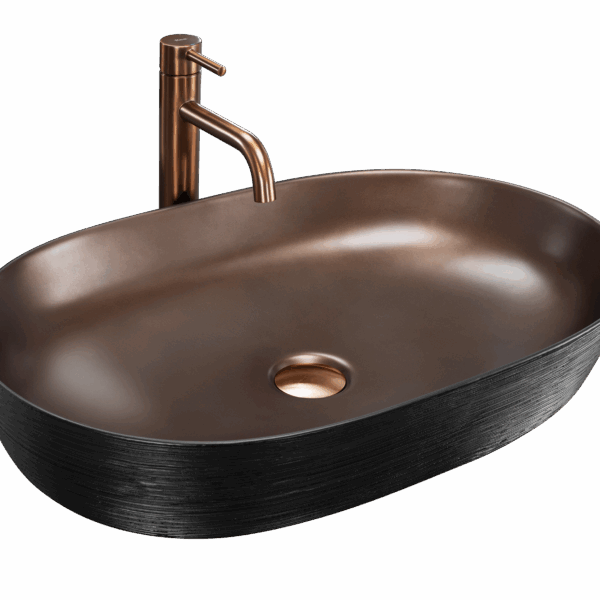 Lavoar ceramic pentru blat CLEO 61 Copper Bush / Black - REA