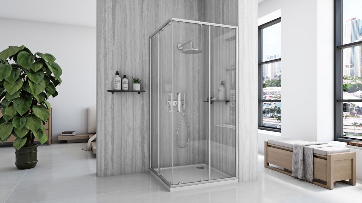 Cabină de duș Rea City 90x90 cm Nickel Brush - imagine 3