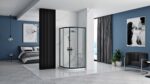 Cabina dus REA Look Black 90x90 + Cada de duș Look White