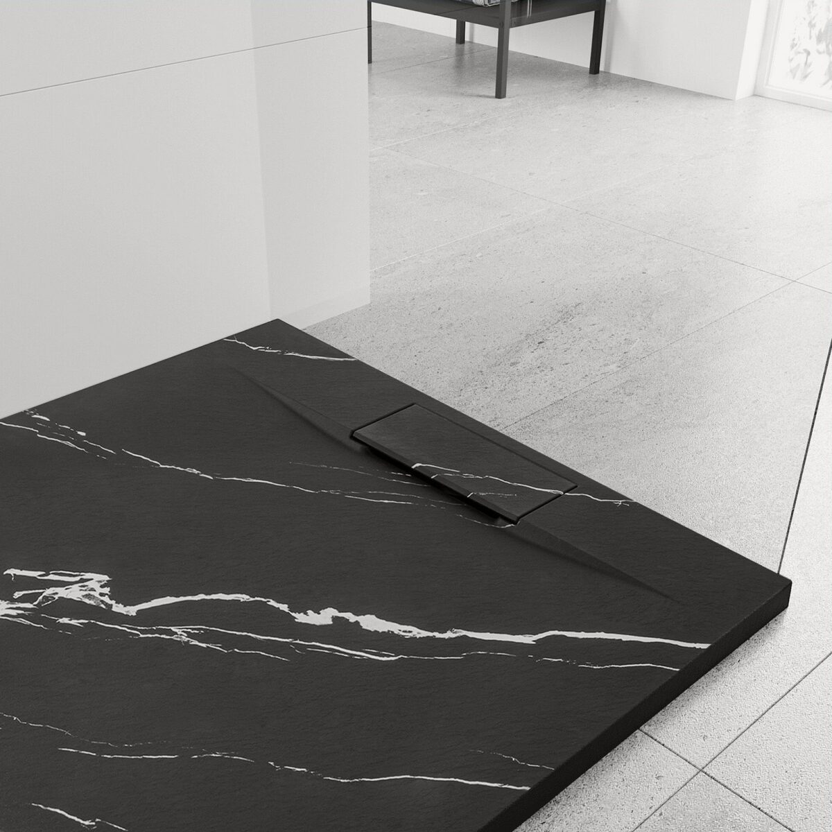 Cada de duș Bazalt CARRARA BLACK 90x90 - imagine 4