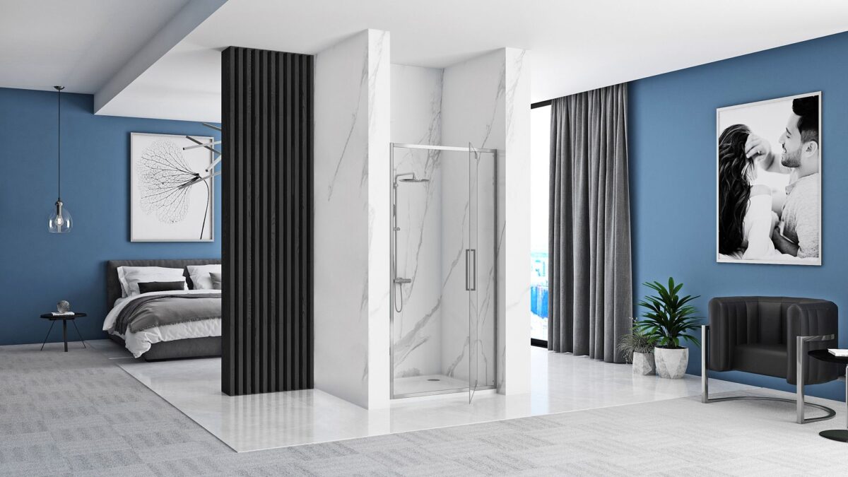 Ușă de duș batanta REA Rapid Swing Crom 100 - imagine 1