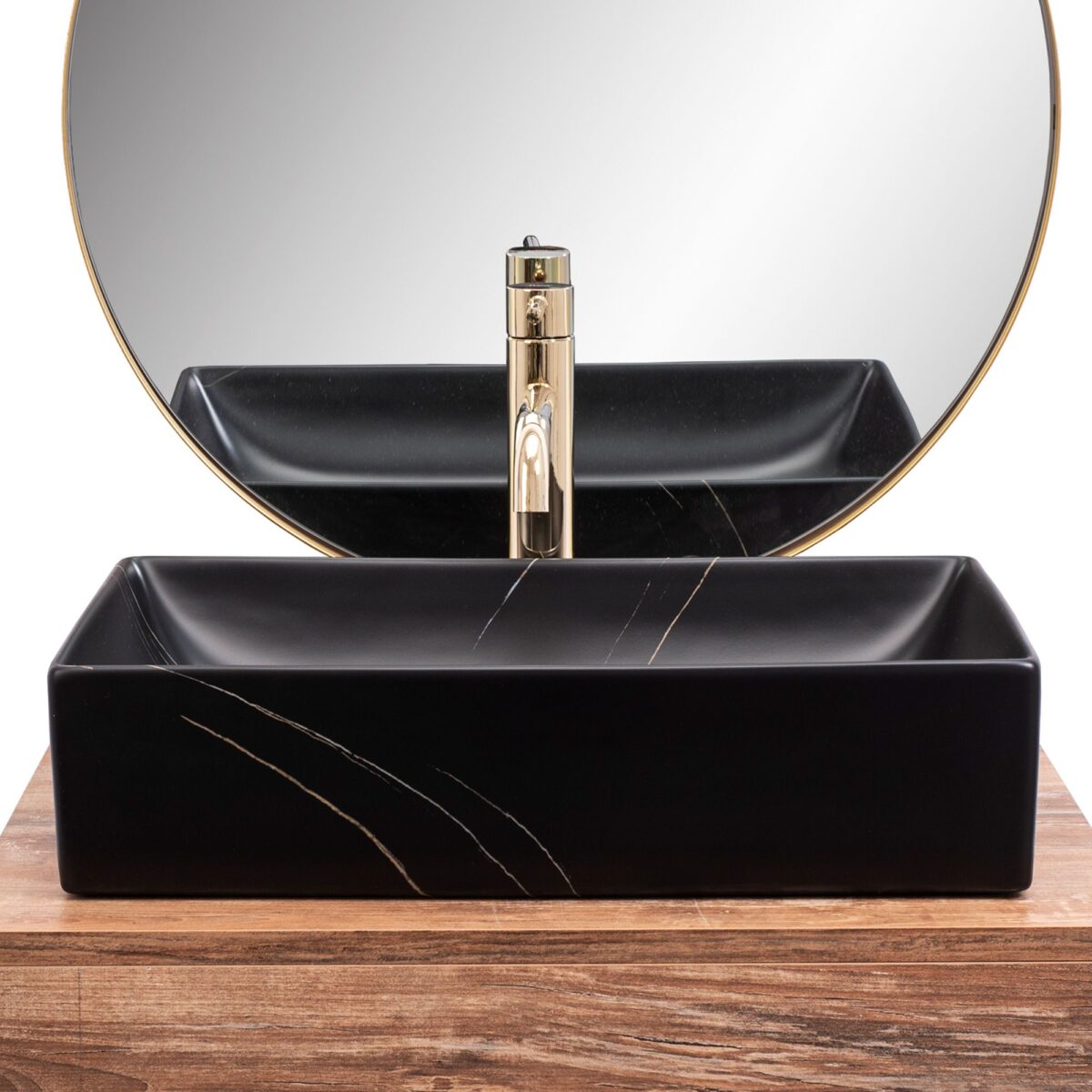 Lavoar pe blat Rea Inga Black Marble Mat - imagine 5