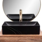 Lavoar pe blat Rea Inga Black Marble Mat - imagine 5