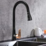 Baterie bucătărie Rea Mild negru mat auriu roz dus extractibil - imagine 6
