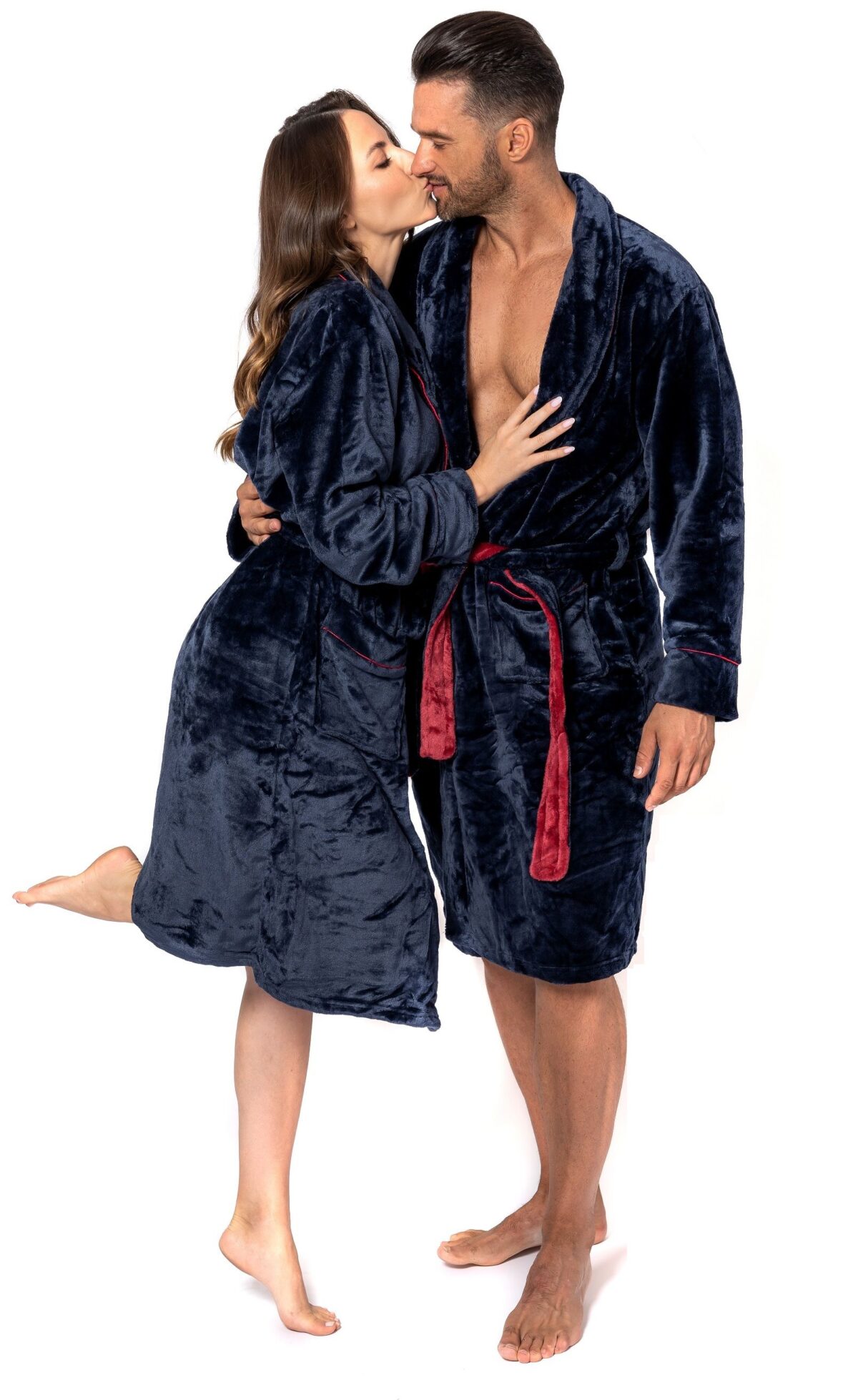 Halat de baie Roger Navy Red Men m - imagine 4