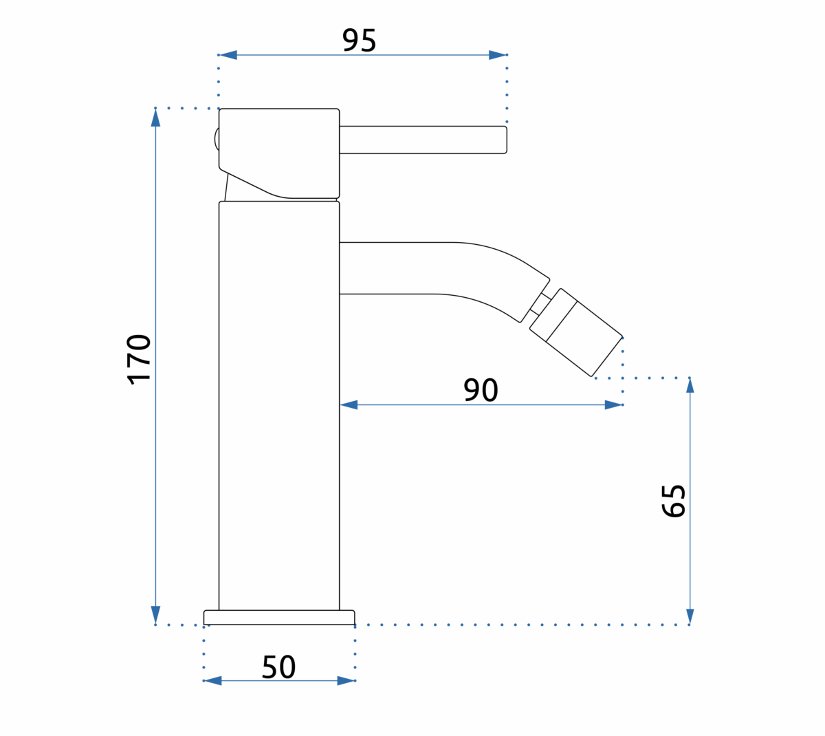 Robinet pentru bideu Rea Lungo Copper - imagine 4