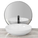 Lavoar pentru blat Rea Carola Slim Alb lucios - imagine 2
