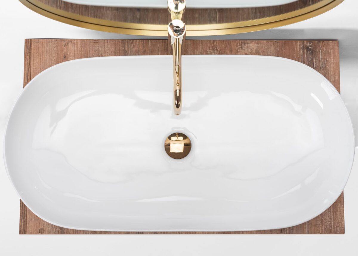 Lavoar pentru blat Rea CLEO 81 White - imagine 3