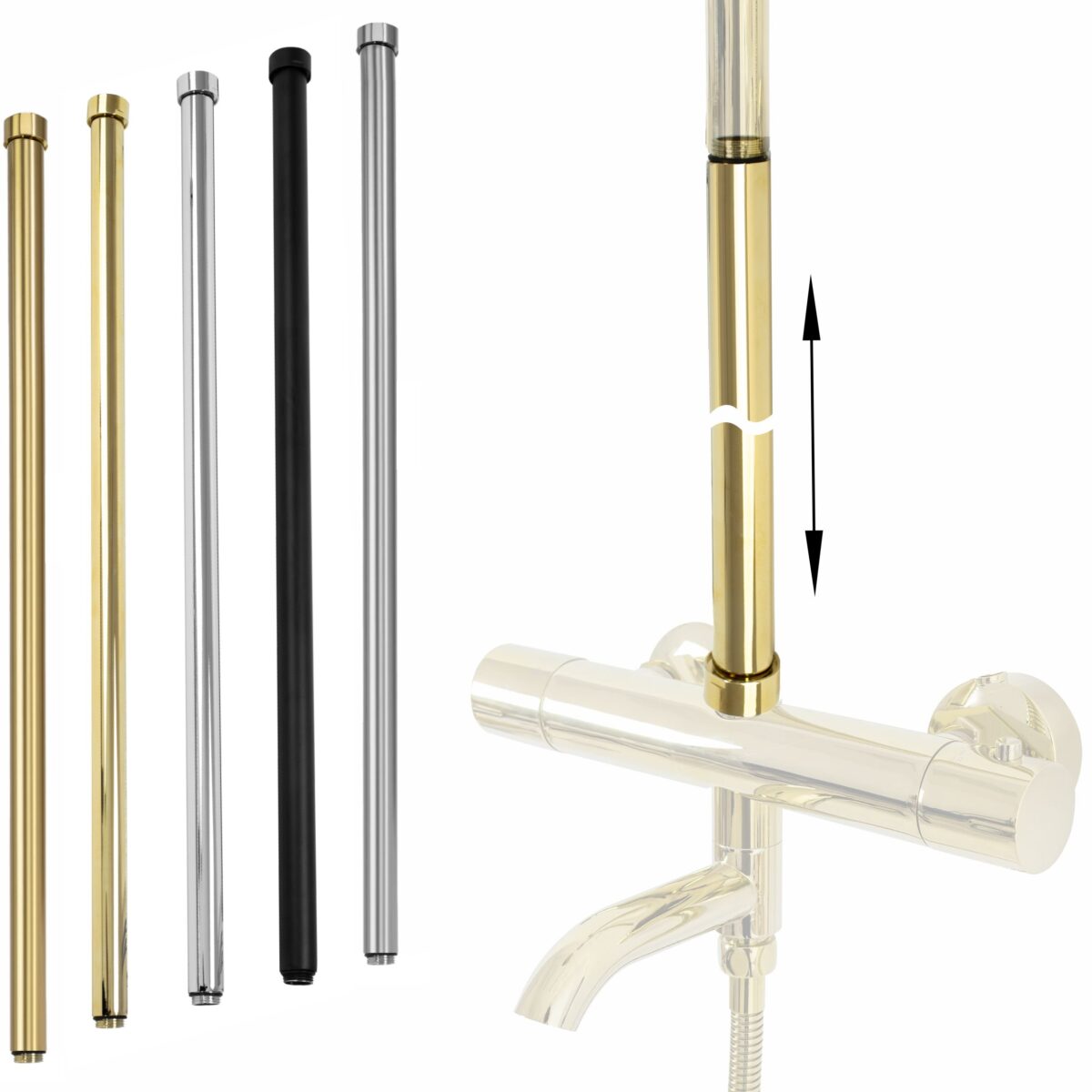 Prelungire coloana duș GOLD BRUSH 60cm - imagine 2