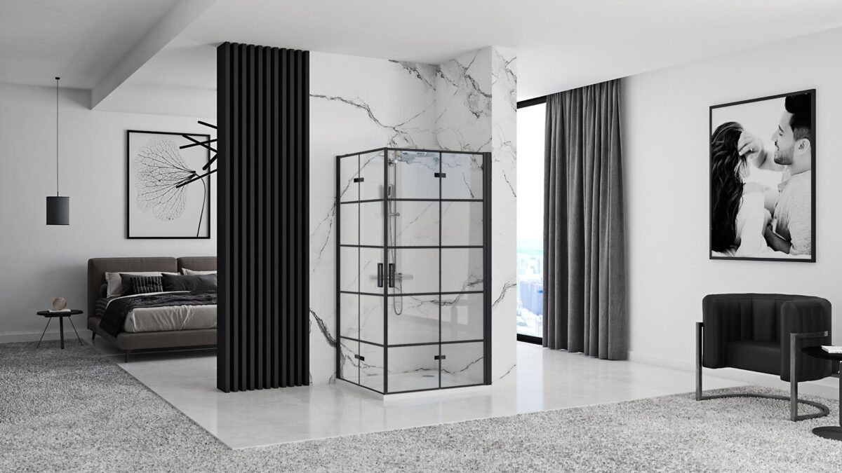 Cabina dus Rea Molier Black Double 90x100 - imagine 1