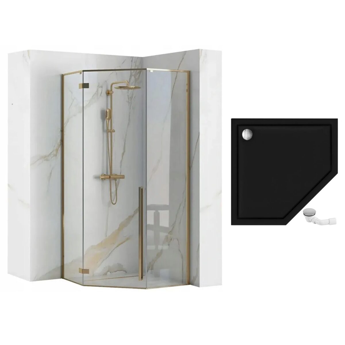 Cabina de dus DIAMOND GOLD  90x90 cm - imagine 9