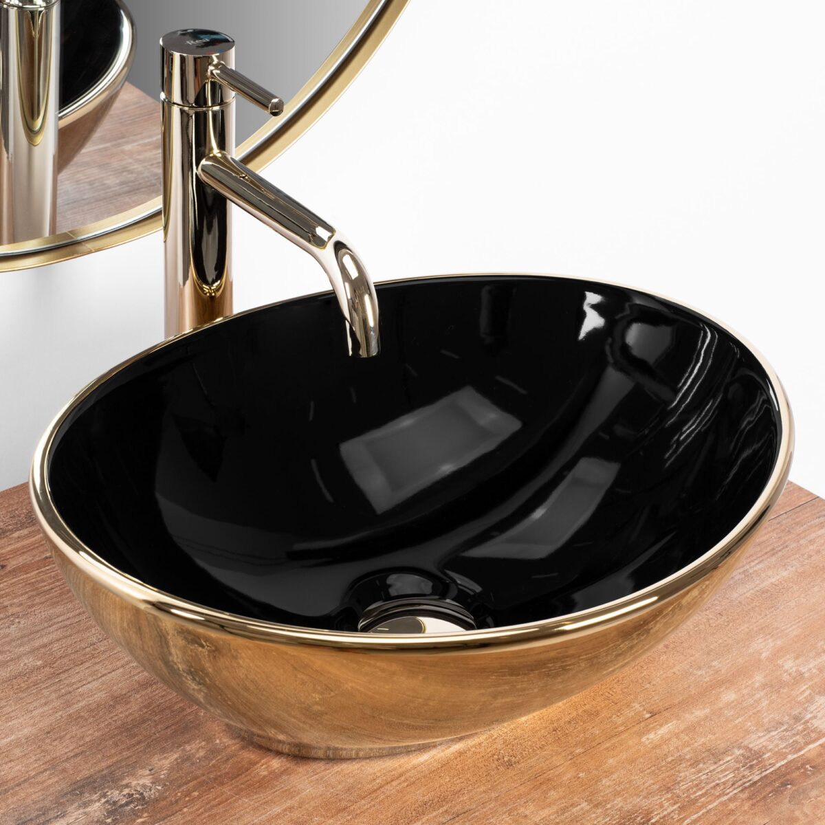 Lavoar pe blat Rea Sofia in Black Gold - imagine 1