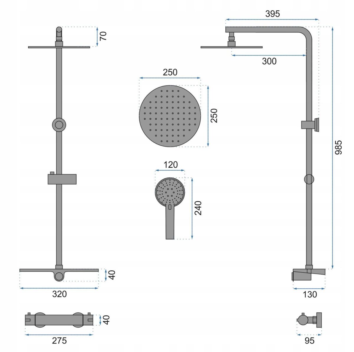 Set de dus cu termostat Rea MIKE Black - imagine 10