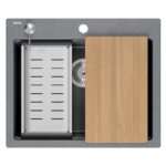 Chiuveta din granit KURT 110 WORKSTATION Grey Metallic - imagine 2