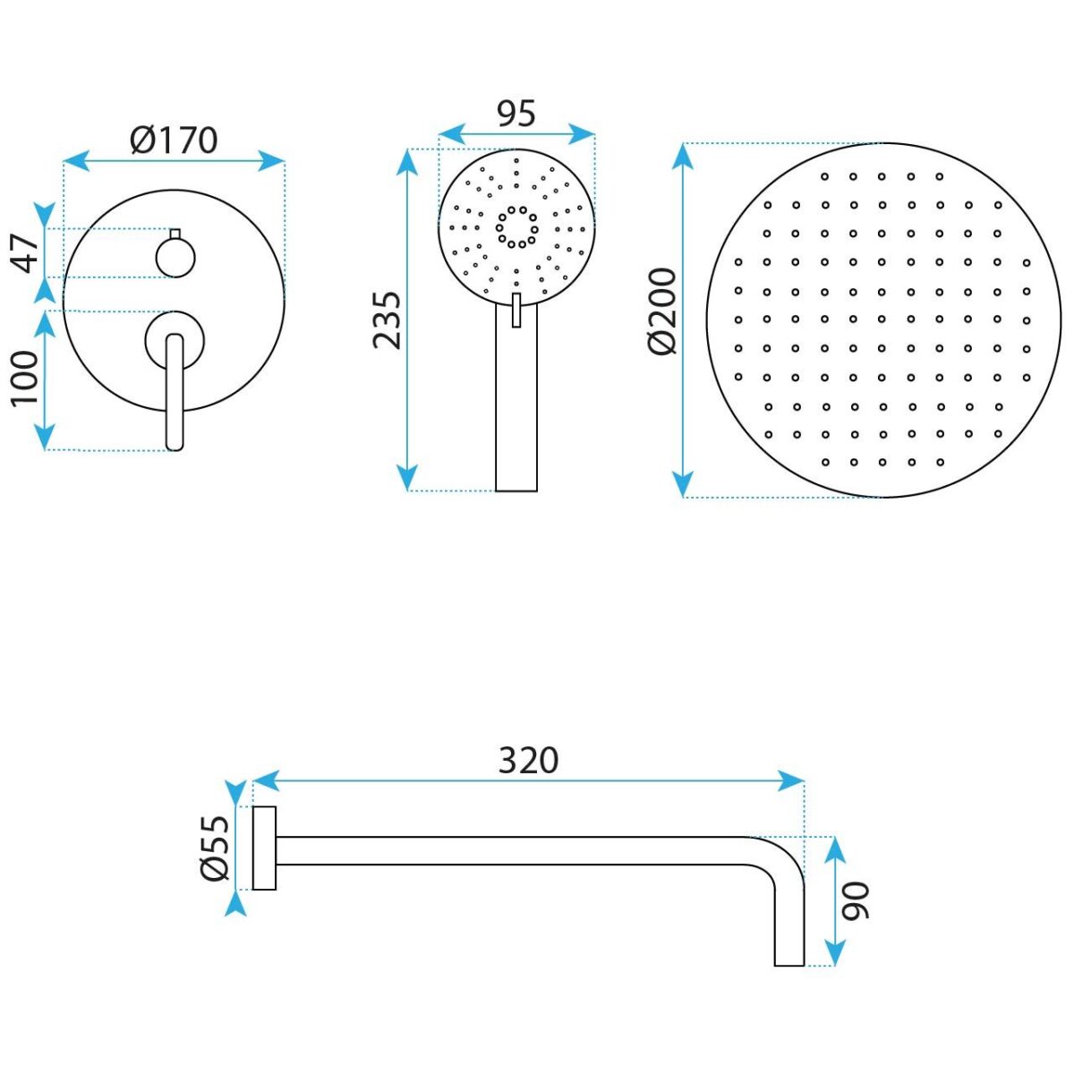 Set de dus incastrat Rea Ontario Brush Nickel + BOX - imagine 7