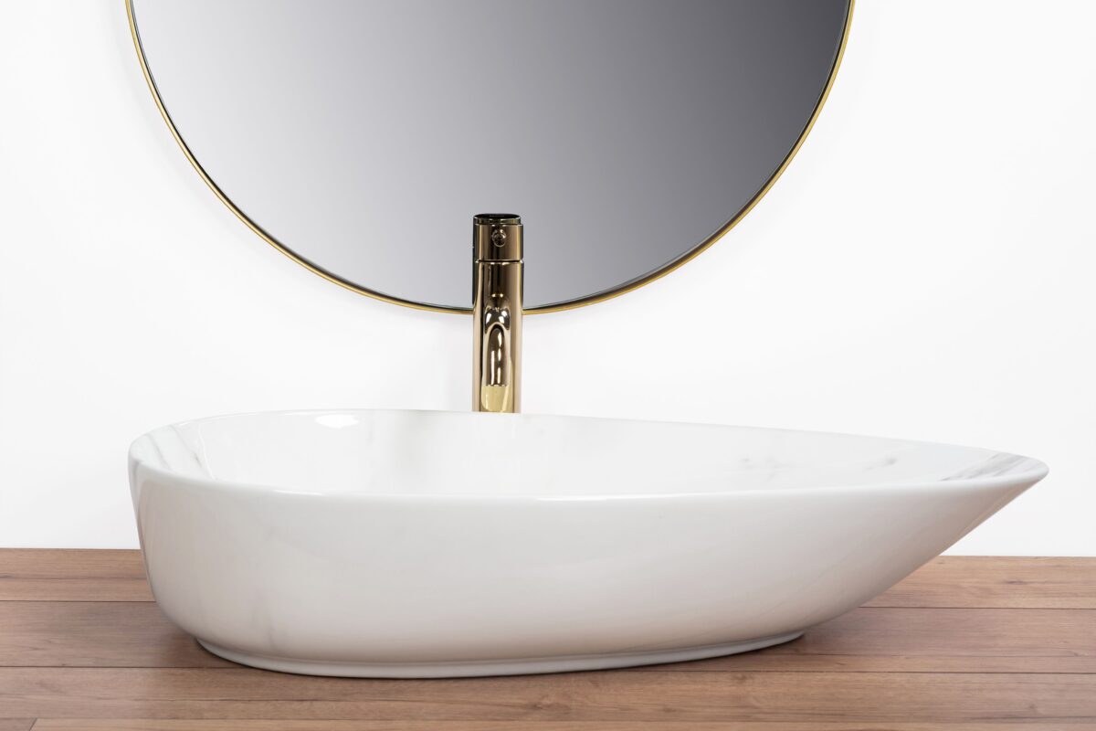 Lavoar pentru blat Rea Greta 65 Bianco Shiny - imagine 4