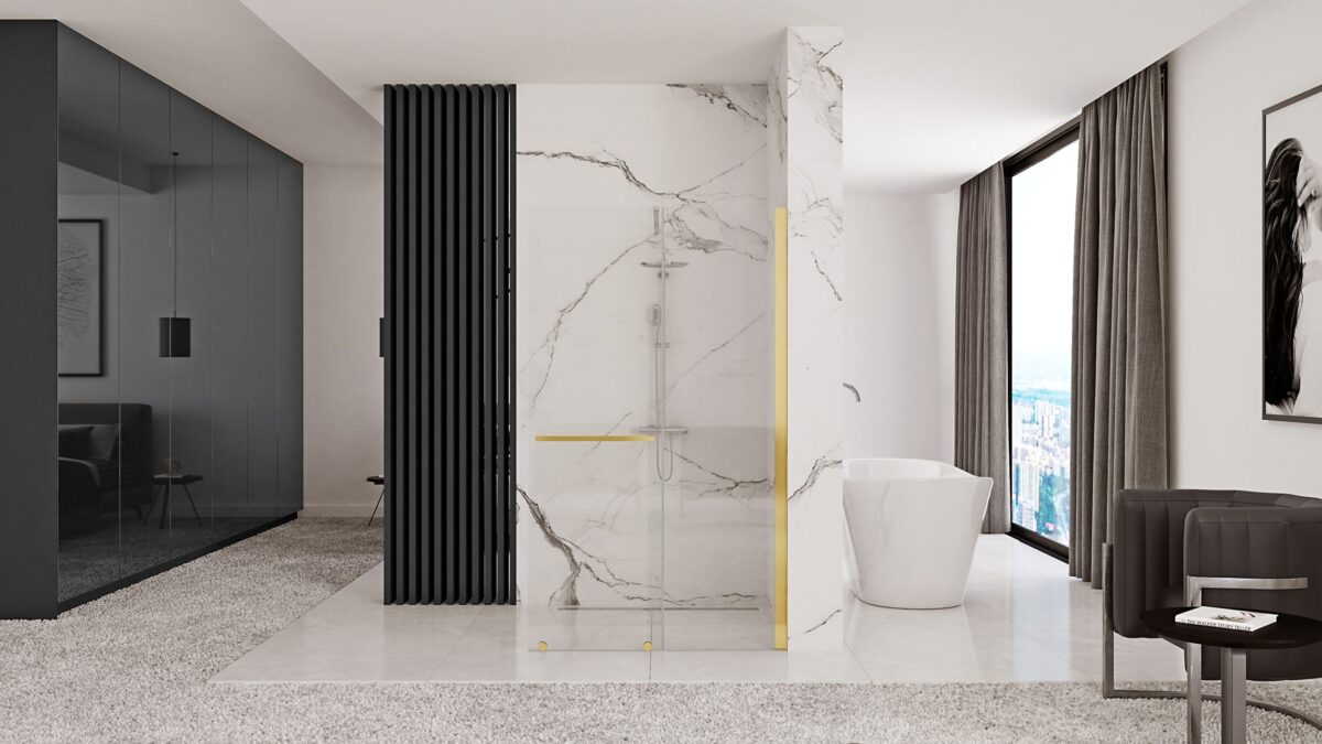 Panou de dus Rea Cortis GOLD  120 - imagine 2