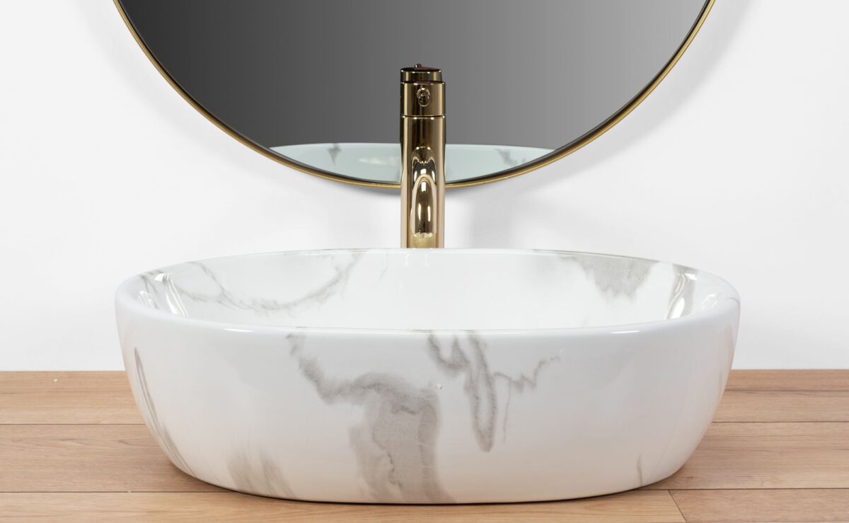 Lavoar pentru blat Rea Amelia Marmo Shiny - imagine 4