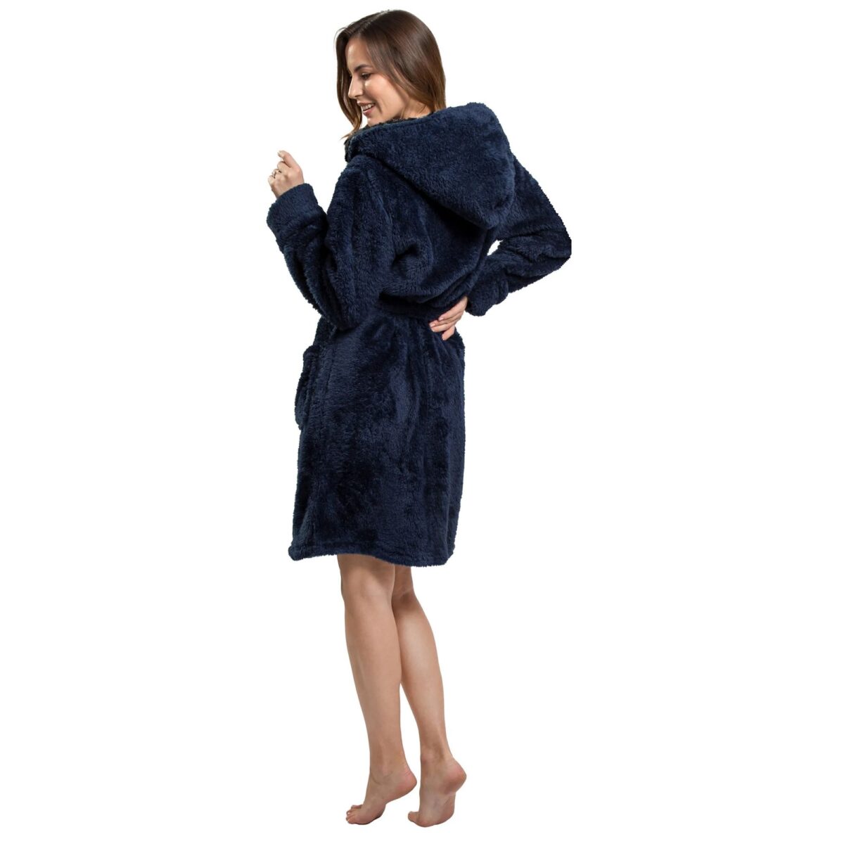 Halat de baie maro-gri Jordan Navy Black women L - imagine 4