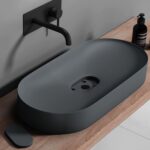 Lavoar pentru blat  IRIS 71 CM GREY MATT - imagine 3