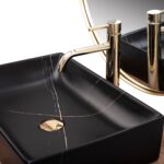 Lavoar pe blat Rea Inga Black Marble Mat - imagine 7