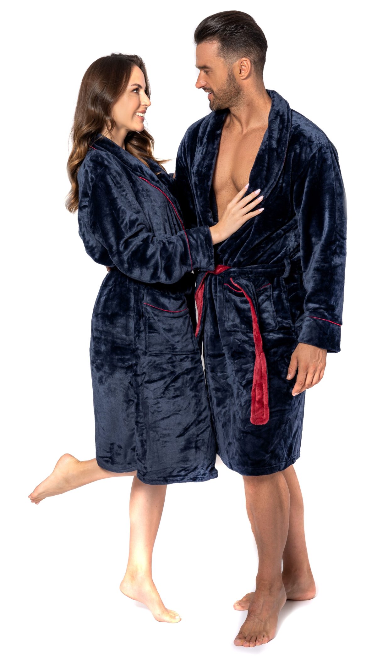 Halat de baie Roger Women Navy Red M - imagine 5