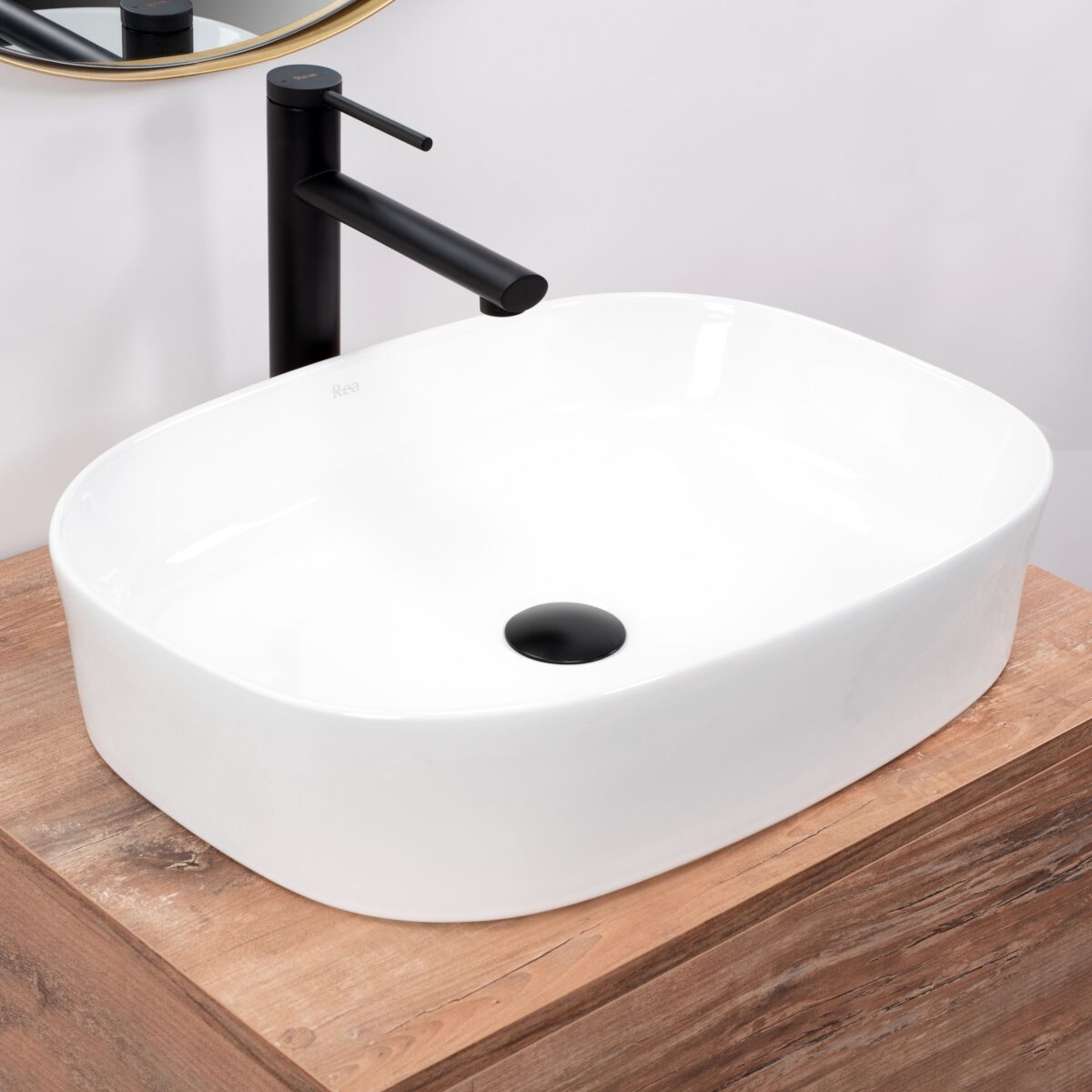 Lavoar ceramic pentru blat Rea Angie - imagine 1