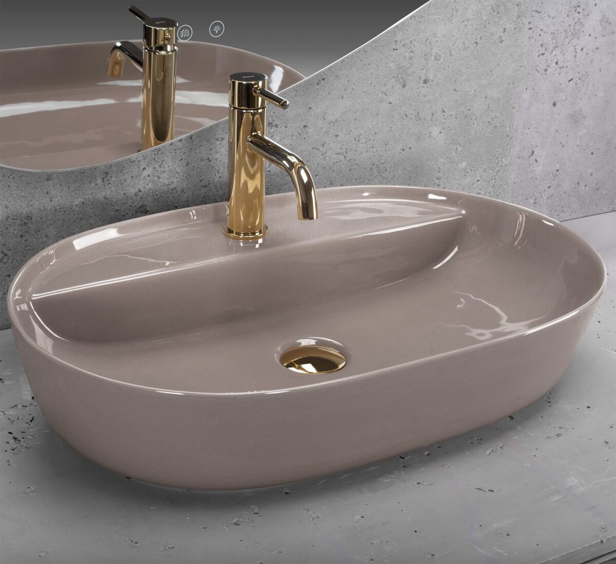 Lavoar de blat REA Aura 61 Beige Shiny - imagine 1