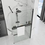 Paravan de duș Rea Aero Black Mat 90