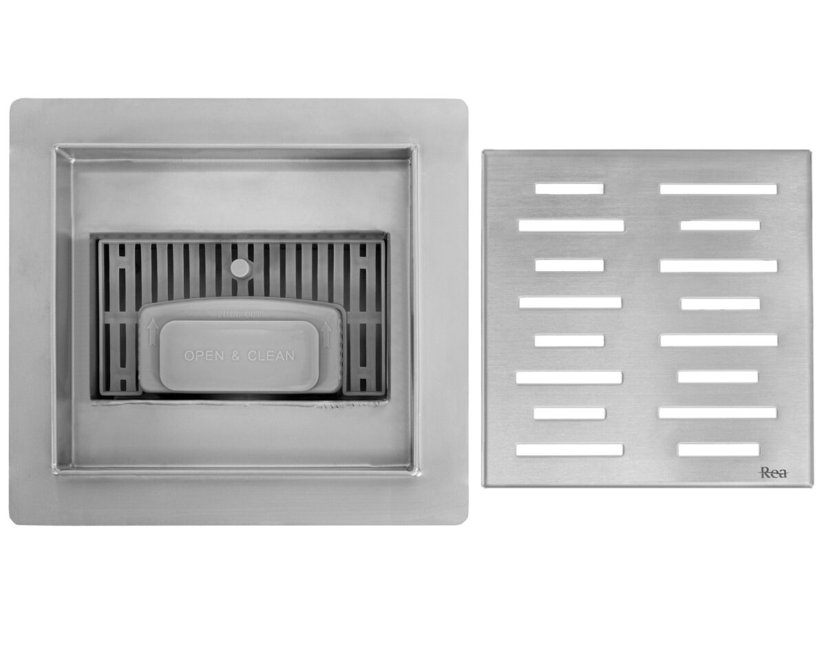 Rigola dus REA LINE 150x150 Nickel Brush - imagine 5