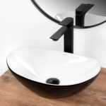 Lavoar pentru blat REA Royal Mini Black White - imagine 4