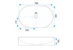 Lavoar pentru blat  IRIS 71 CM GREY MATT - imagine 7