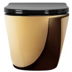 Vas WC suspendabil Carlo Mini Flat Gold/Black