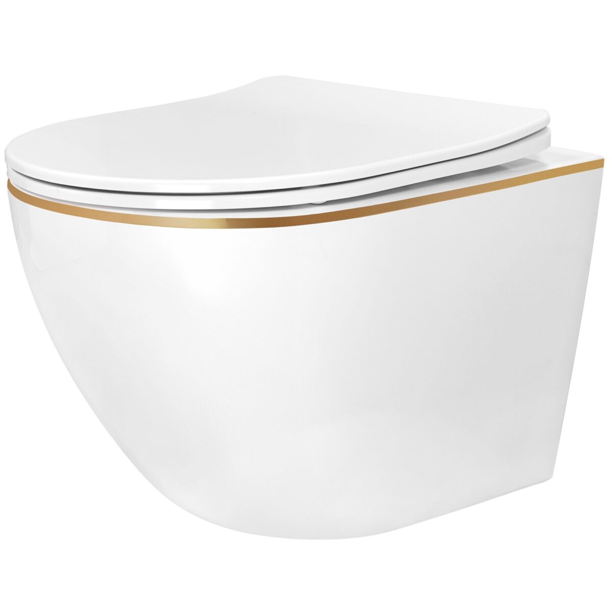 Vas WC suspendabil Rea Carlo Mini Tornado NFQ GOLD EDGE - imagine 1