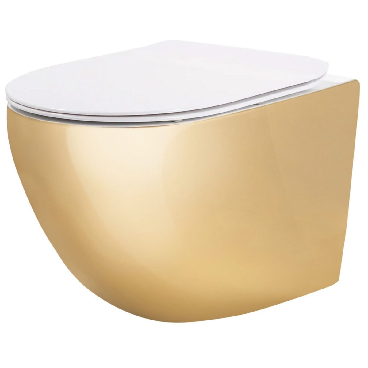 Vas WC suspendabil Rea Carlo Mini Tornado NFQ GOLD WHITE - imagine 1
