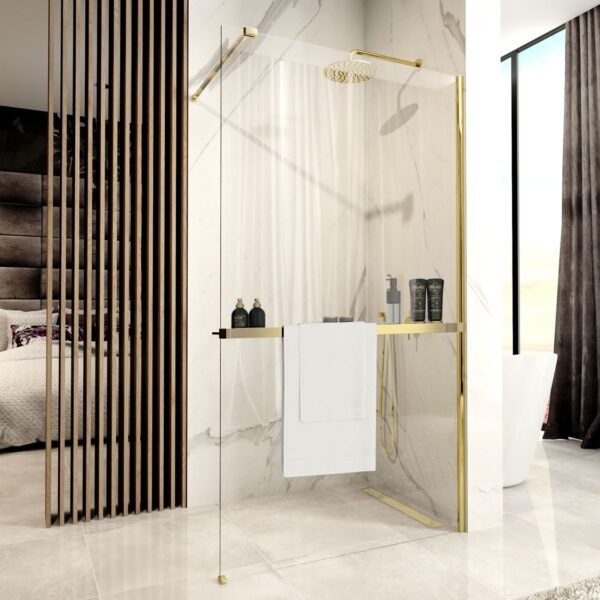 Panou de duș Rea Aero Gold N 120 Walk In + EVO