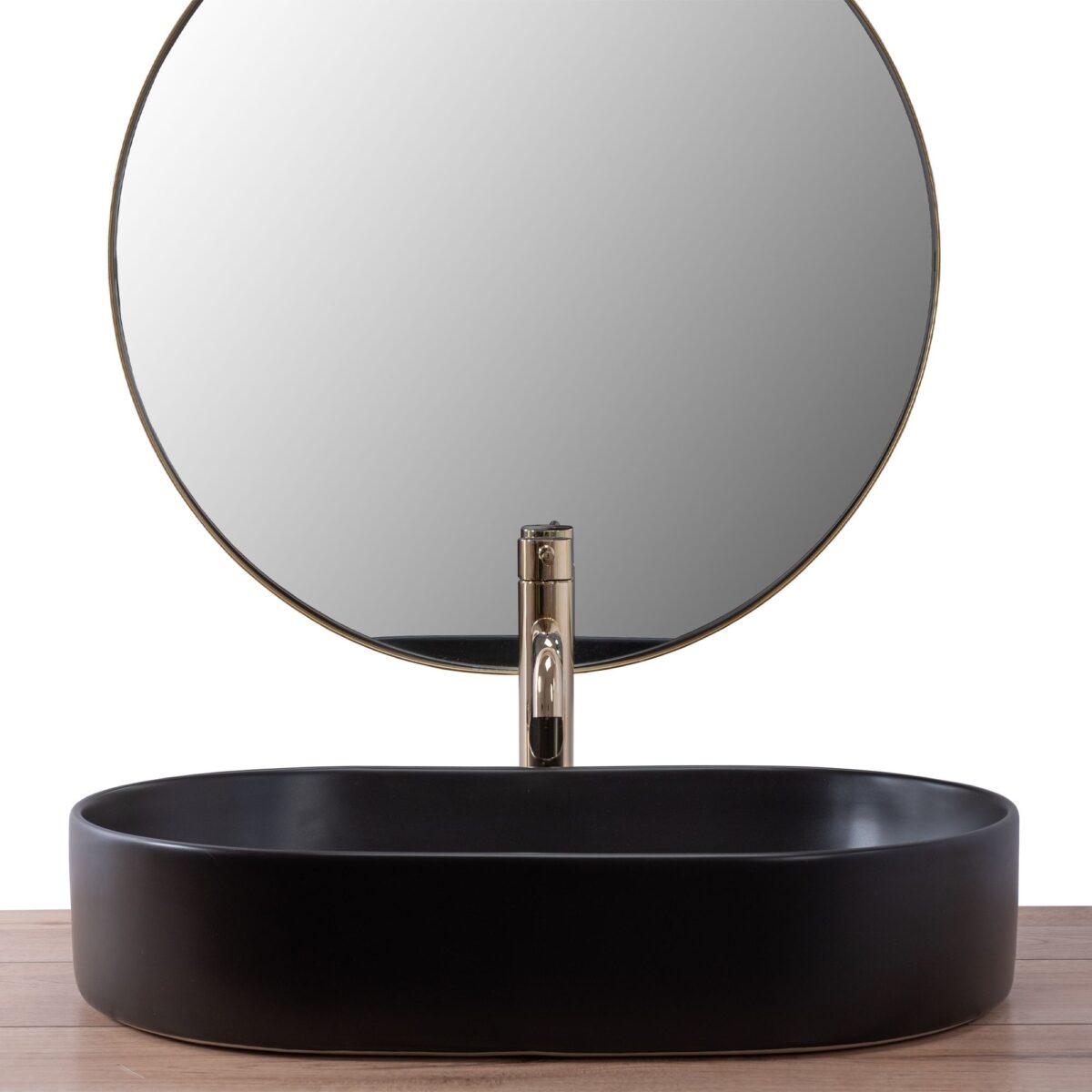 Lavoar ceramic pentru blat Rea Nadia Black Matt - imagine 2