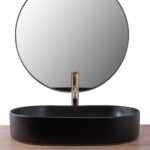 Lavoar ceramic pentru blat Rea Nadia Black Matt - imagine 2
