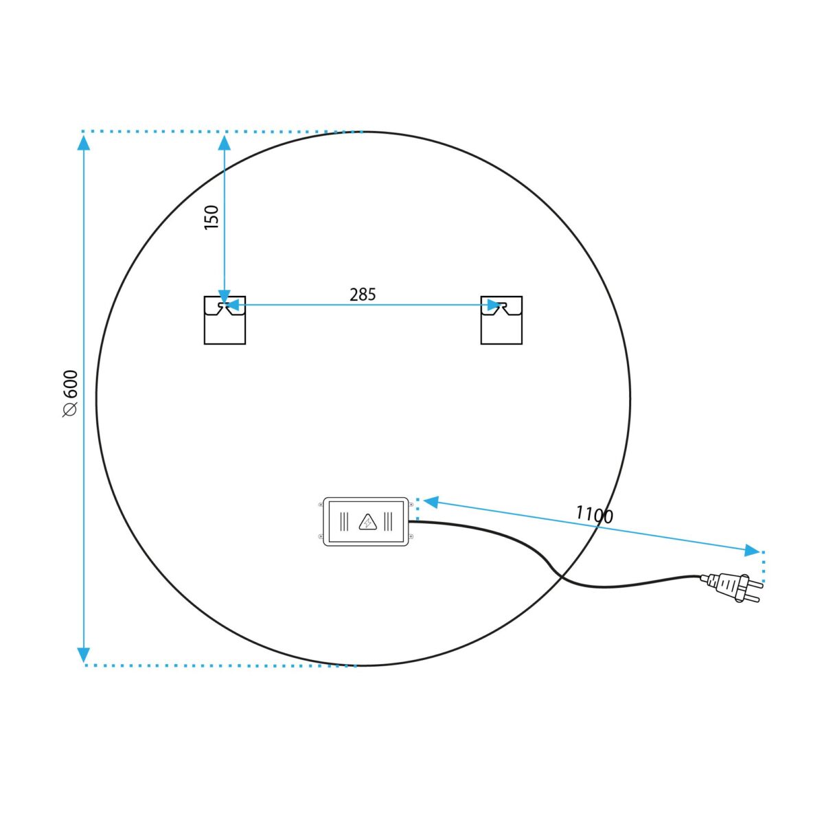 Oglindă LED BLUETOOTH FFJ 60cm - imagine 10