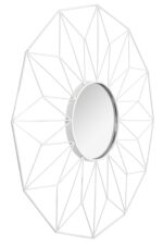 Oglindă geometrică albă 58 cm