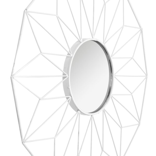 Oglindă geometrică albă 58 cm