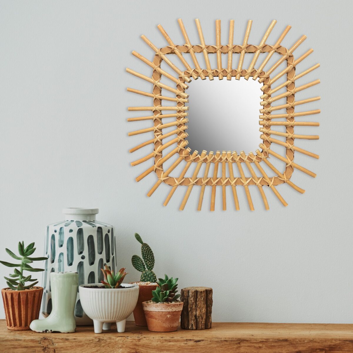 Oglinda perete Boho 45CM QDJ071 - imagine 1