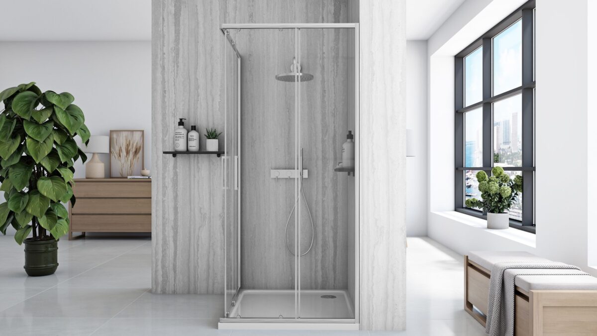 Cabină de duș Rea City 90x90 cm Nickel Brush - imagine 2
