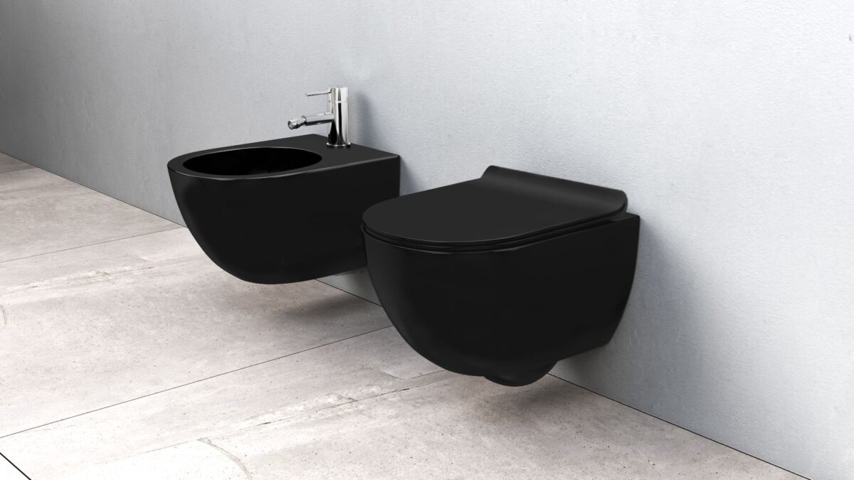 Bideu suspendabil Carlo Mini negru mat - imagine 1