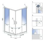 Cabina de dus Rea City 80x80 cm Gold Brush - imagine 4